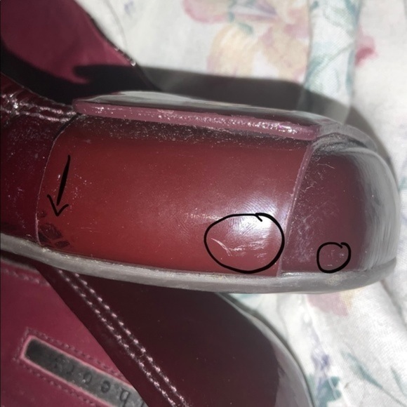 Theory Patent Leather Wedge Ballet Flats Burgundy - Picture 11 of 11
